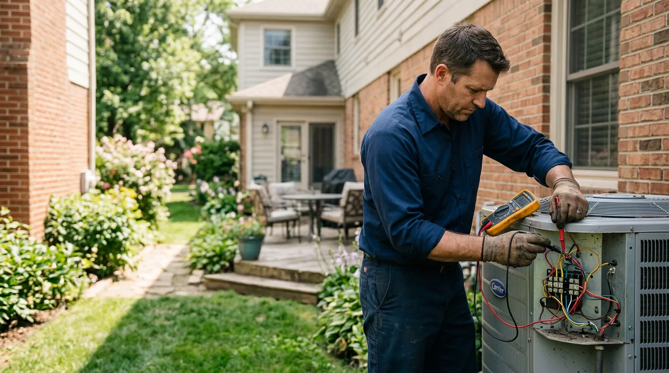 HVAC technician working near Chester, UT